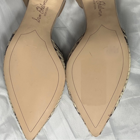 Sam Edelman Snakeskin Slingback Low Metallic Heel Pumps - Size 7 - Picture 5 of 7